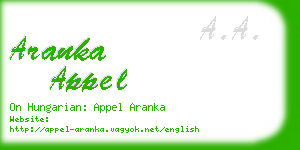 aranka appel business card